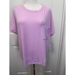 Women's GapBody Lavender Ribbed Short Sleeve Pajama Tee XL